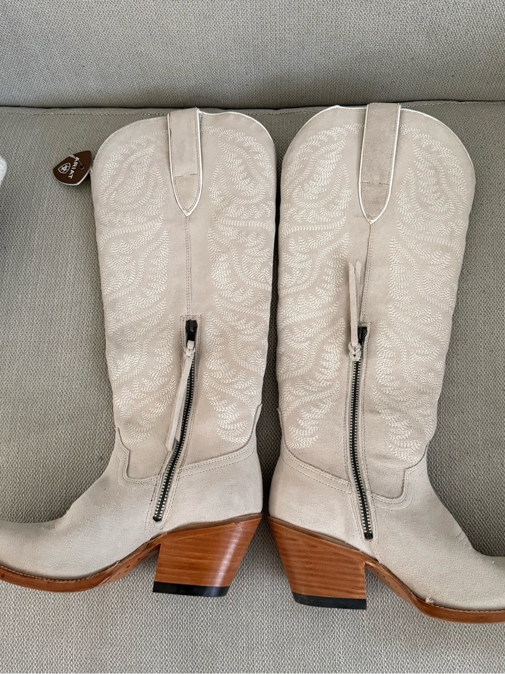 Ariat Ladies Laramie Oyster Suede StrechFit Knee-High Western Boots - Picture 3 of 5